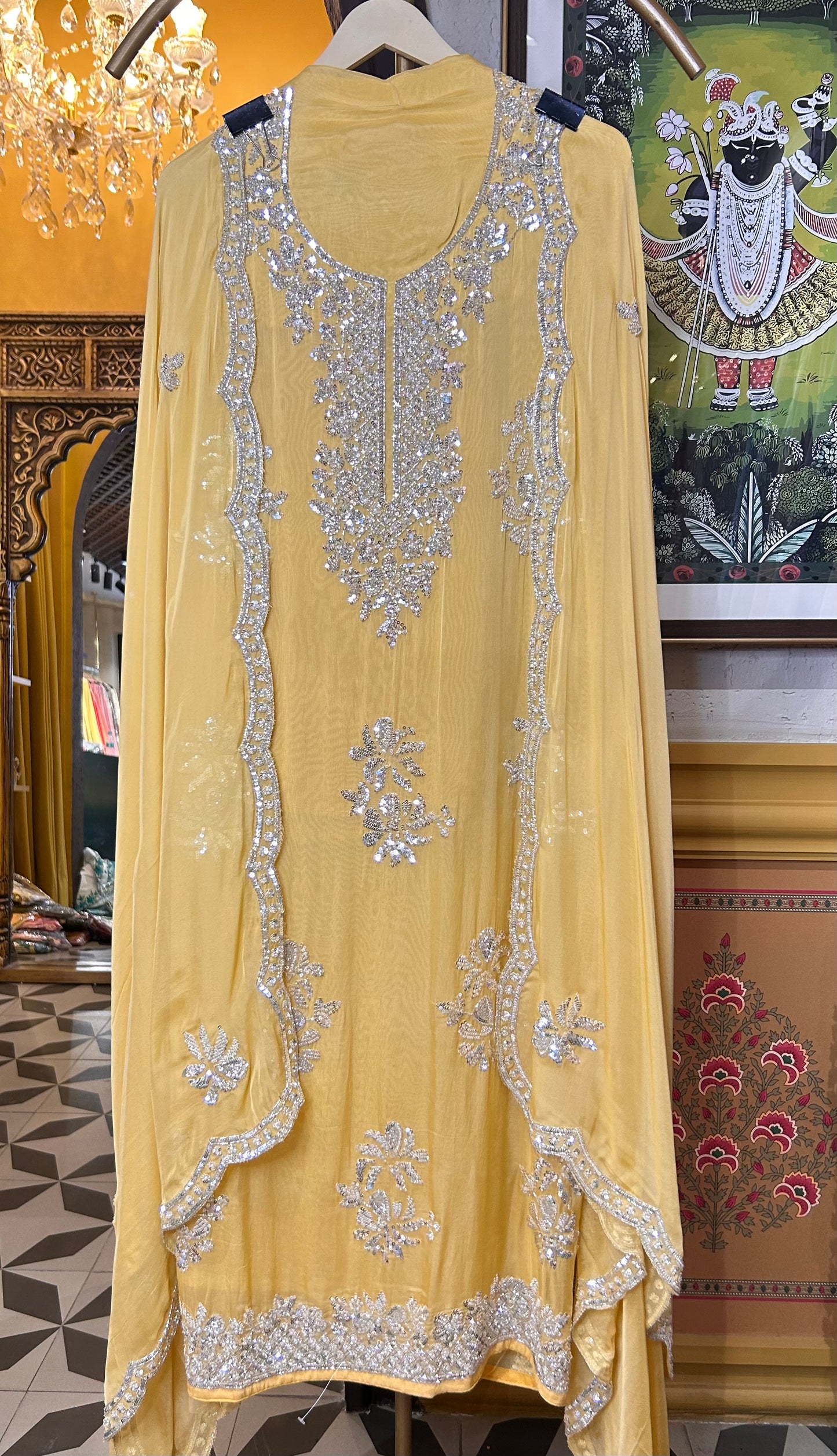 Zeba Organza Suit (Yellow)