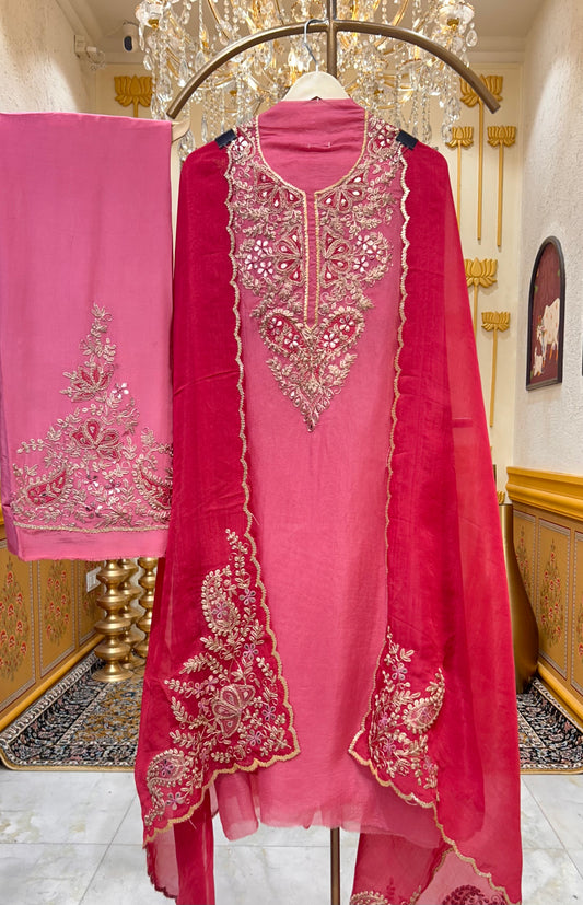 Arezya Dori Leather Élan Suit (Pink)