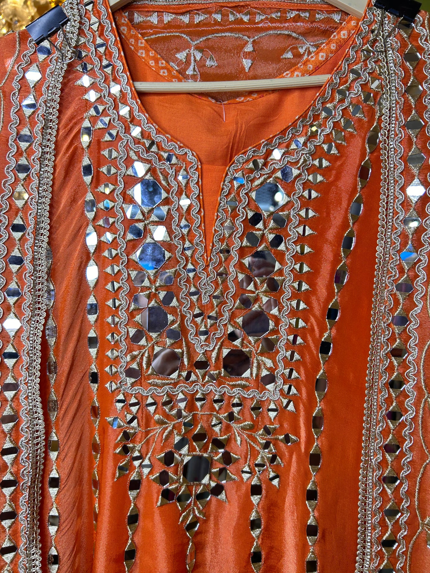 Zarqash Bandhej Suit (Orange)