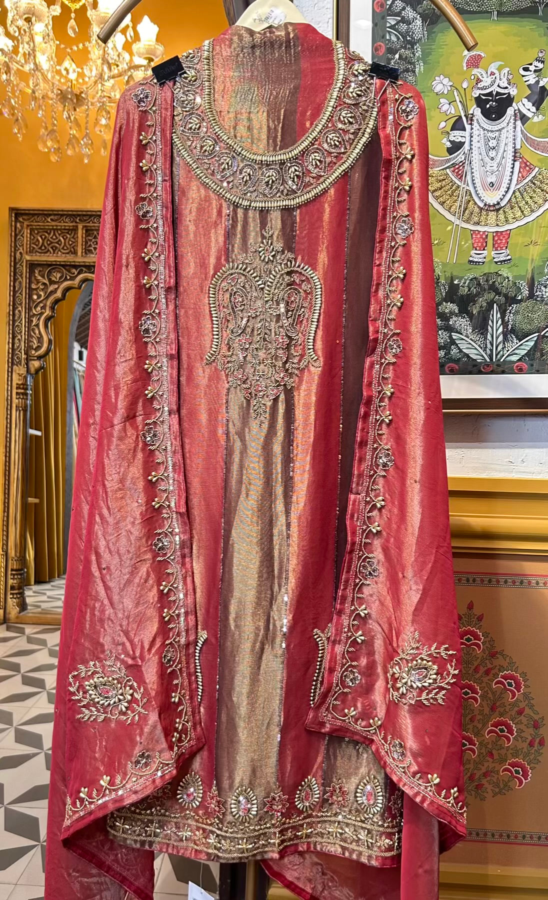 Serazia Organza Suit (Red)