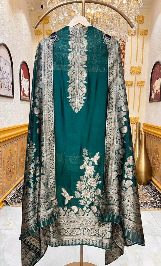 Aarohi Banarasi Weave Noor (Green)