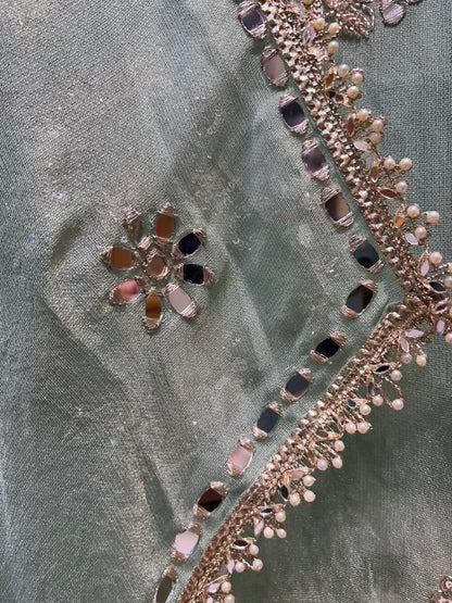 Zarqina Sheesha Chamak Suit (Green)