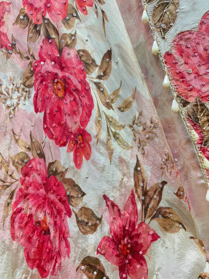 Elara Printed Organza Suit