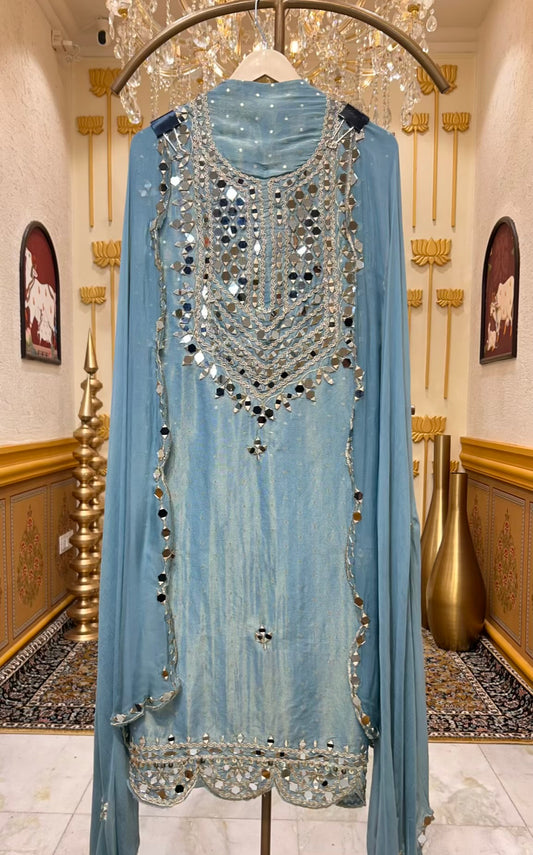 Zarfeena Aaina Suit (Blue)