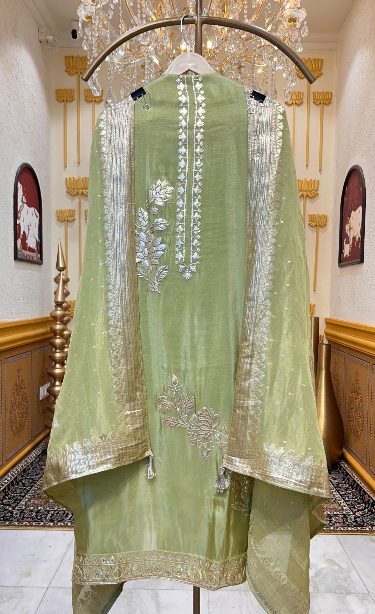 Arzella Banarasi Edge Suit (Green)