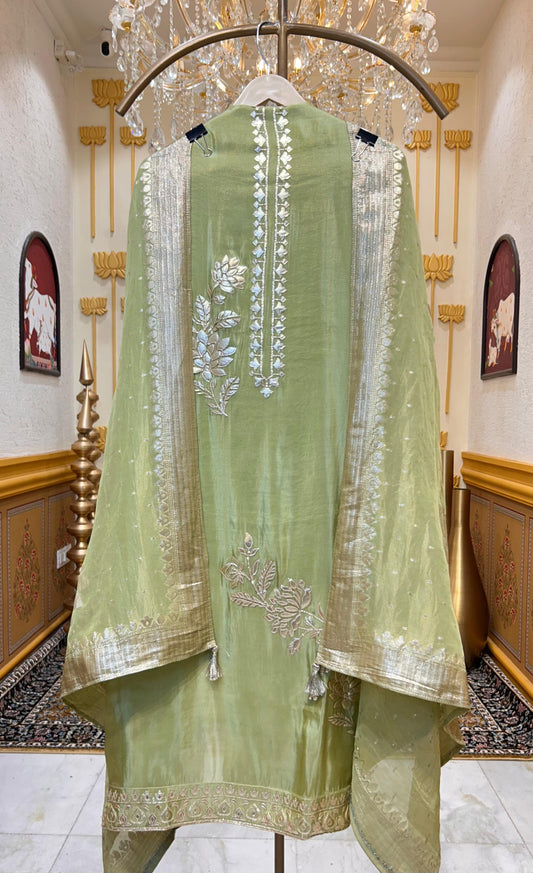 Arzella Banarasi Edge Suit (Green)