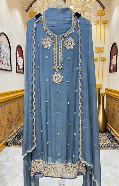 Zivaira Cutdana Organza Suit