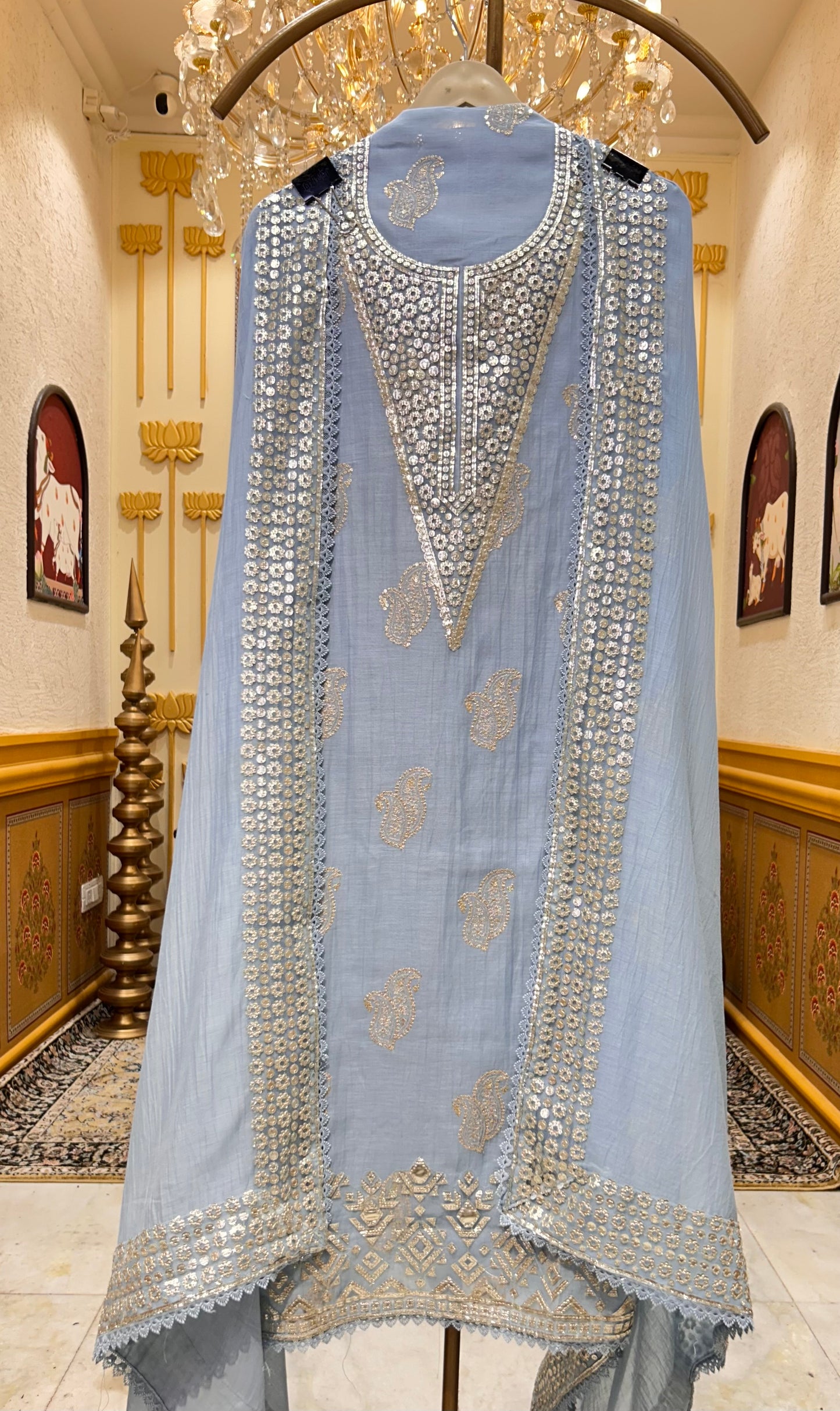 Aavya Leathercraft Chanderi Suit