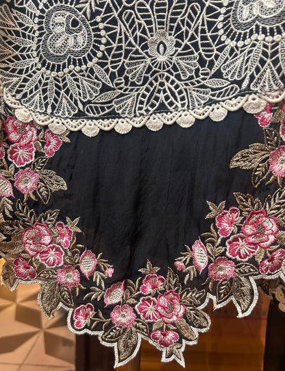 Zohira Organza Suit (Black)