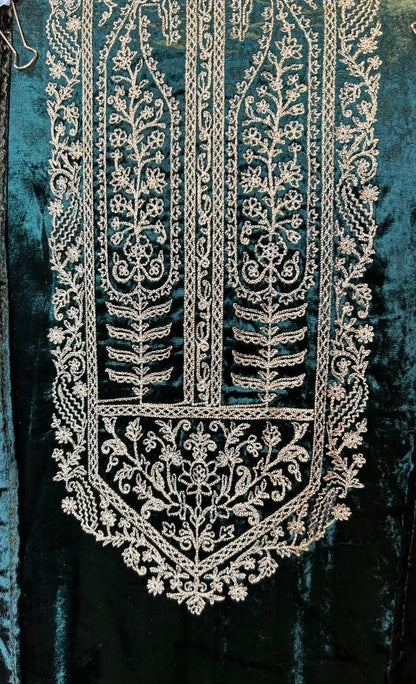 Afsara Velvet Suit (Green)