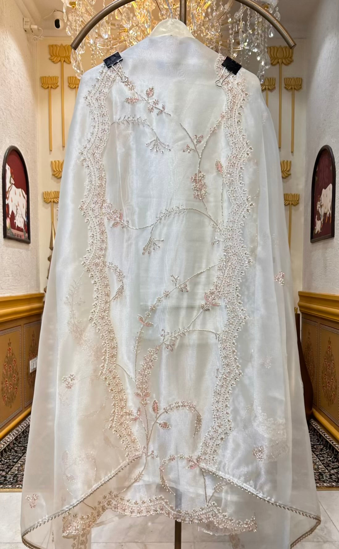Elina Crush Karigari Suit (Ivory)