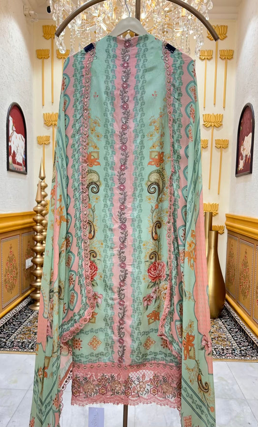 Elira Sequin Bloom Suit (Green)