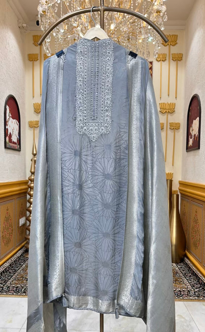 Zehra Dori Silk Suit (Grey)
