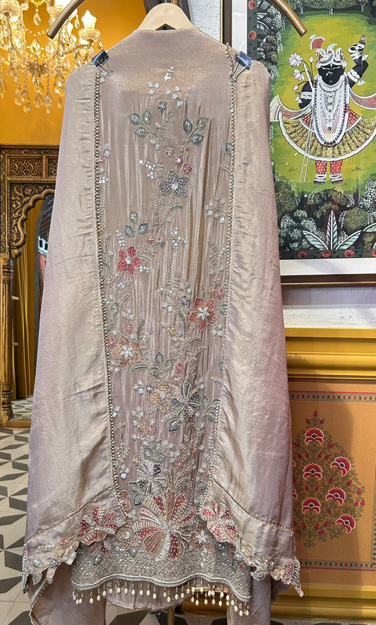 Aureza Organza Suit (Beige)