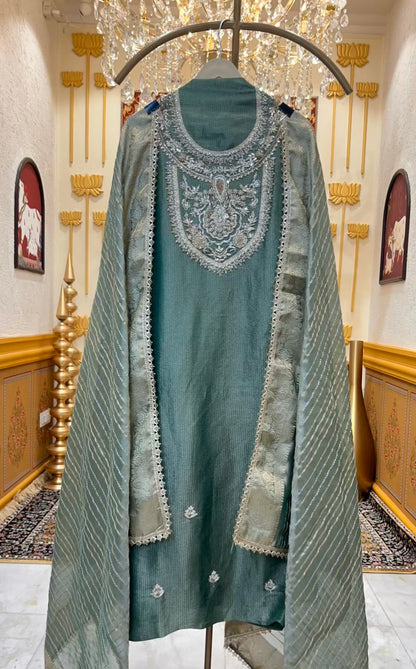 Afsara Banarasi Noor Suit (Green)