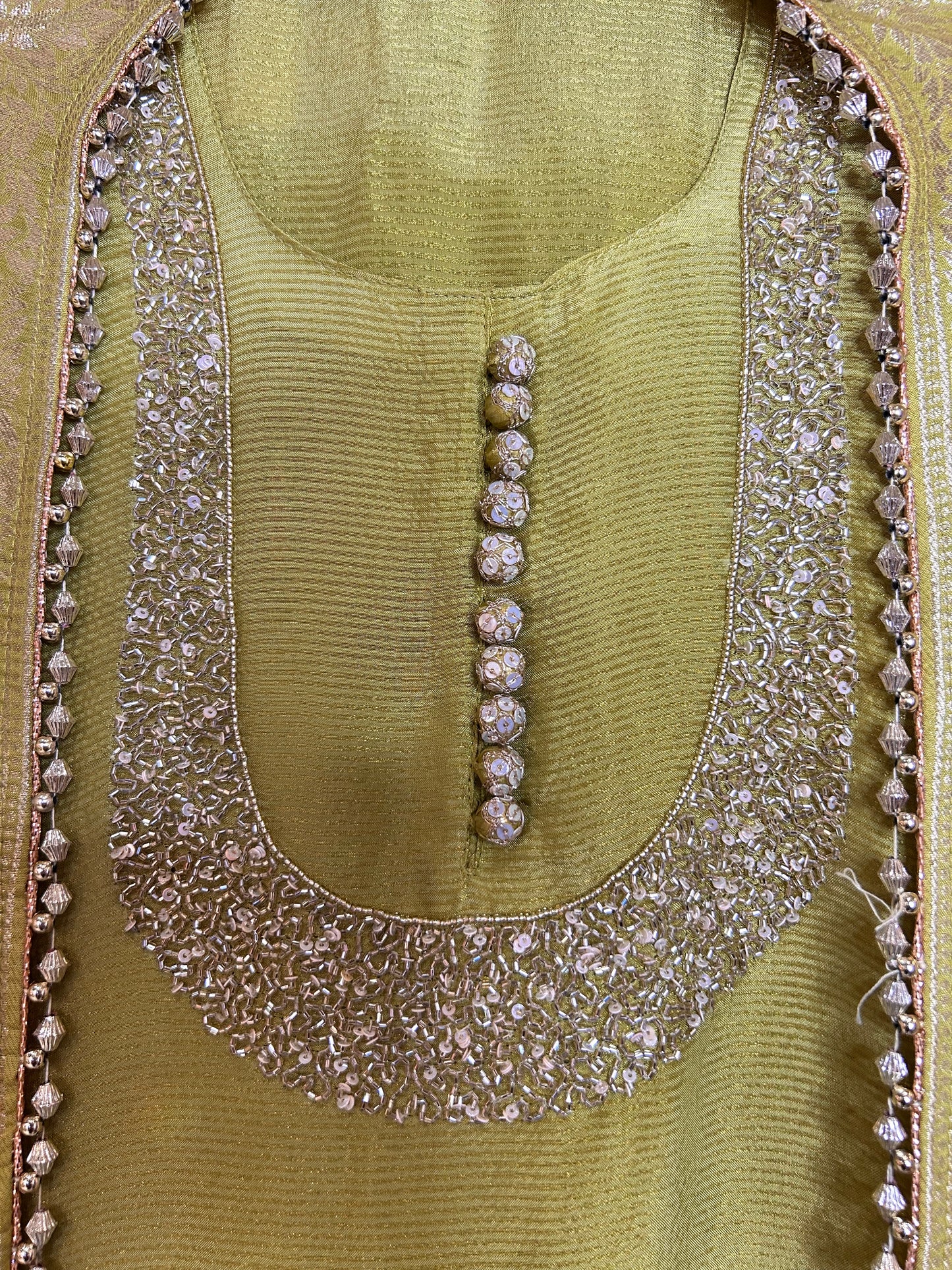 Noorban Organza Suit (Lemon Green)