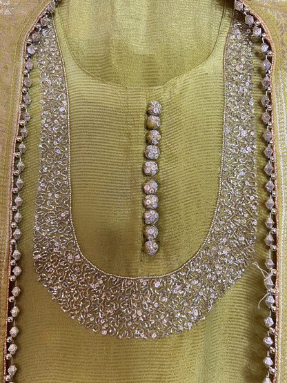 Noorban Organza Suit (Lemon Green)