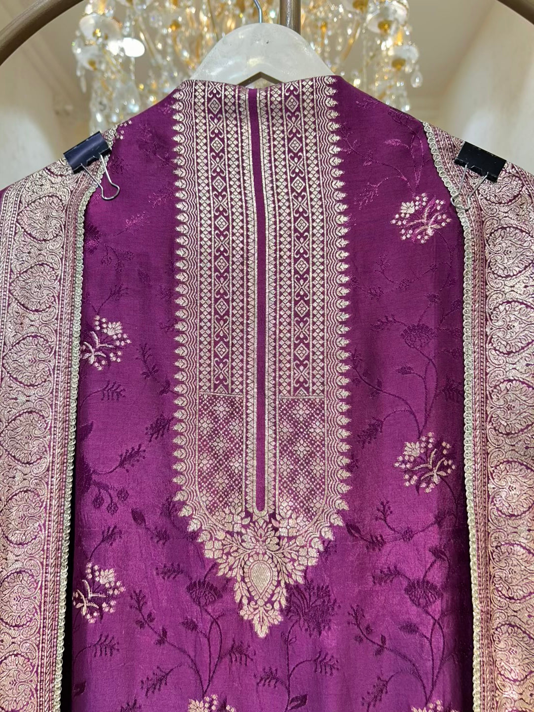 Elira Banarasi Loom Suit (Purple)