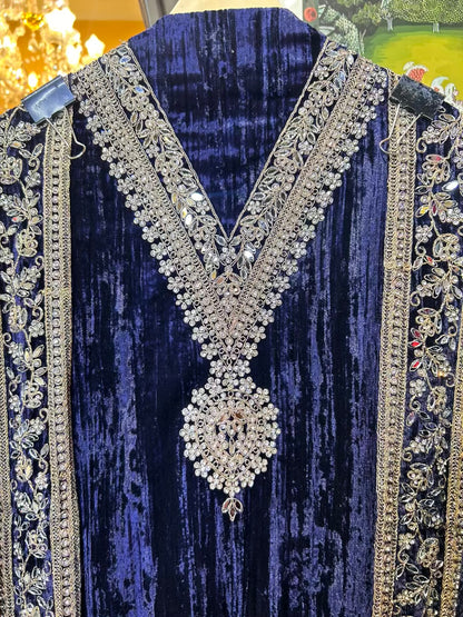 Mehrazar Velvet Suit (Blue)
