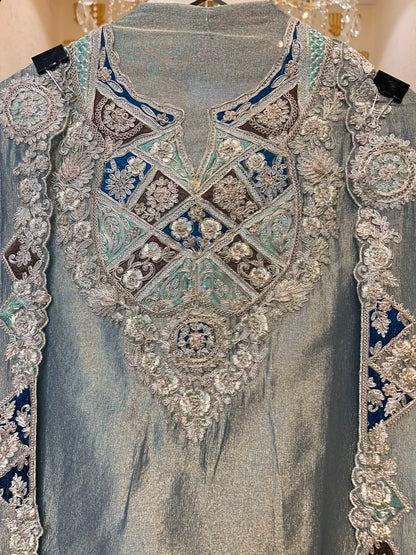 Aariza Tissue Gleam Suit (Blue)