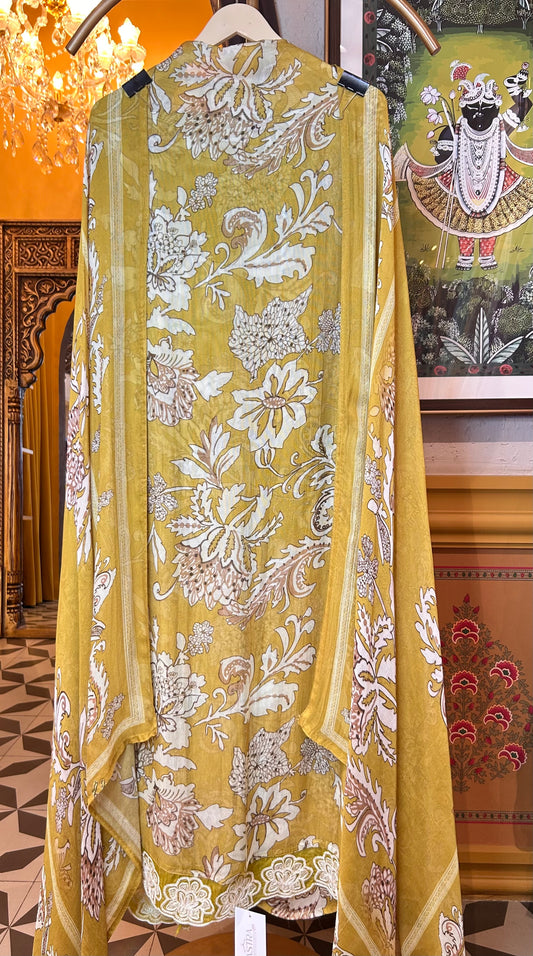 Afsheen Organza Suit (Green)