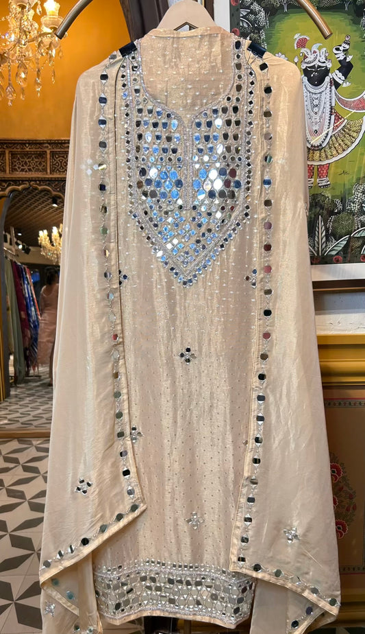 Nayira Mirror Suit (Beige)