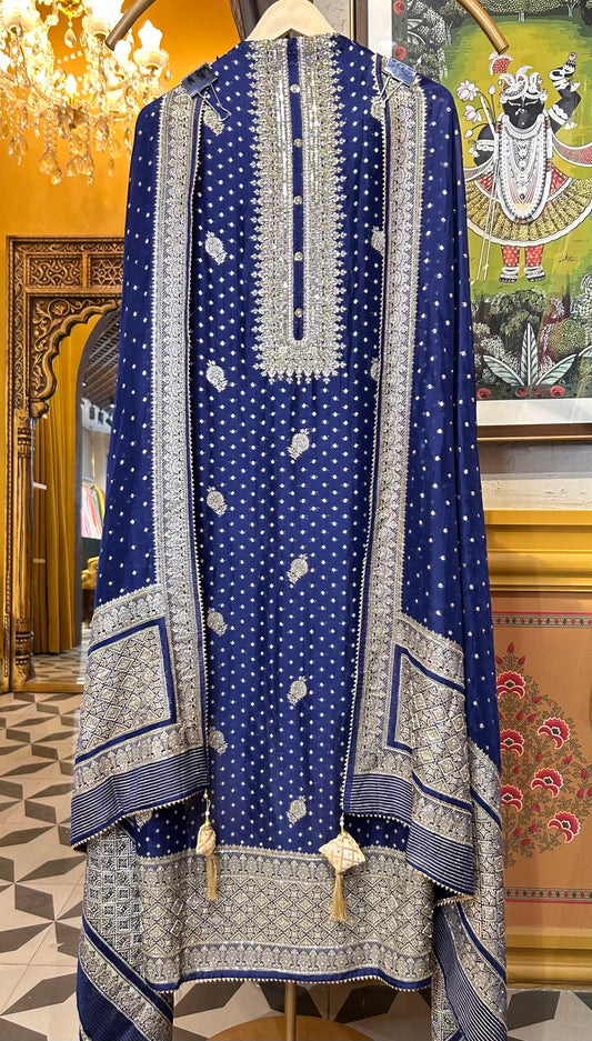 Adaayein Organza Suit (Blue)
