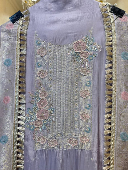 Zarvani Banarasi Heirloom Suit (Lavender)