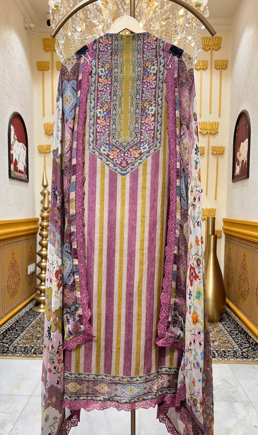 Aavira Silk Veil Suit (Purple)