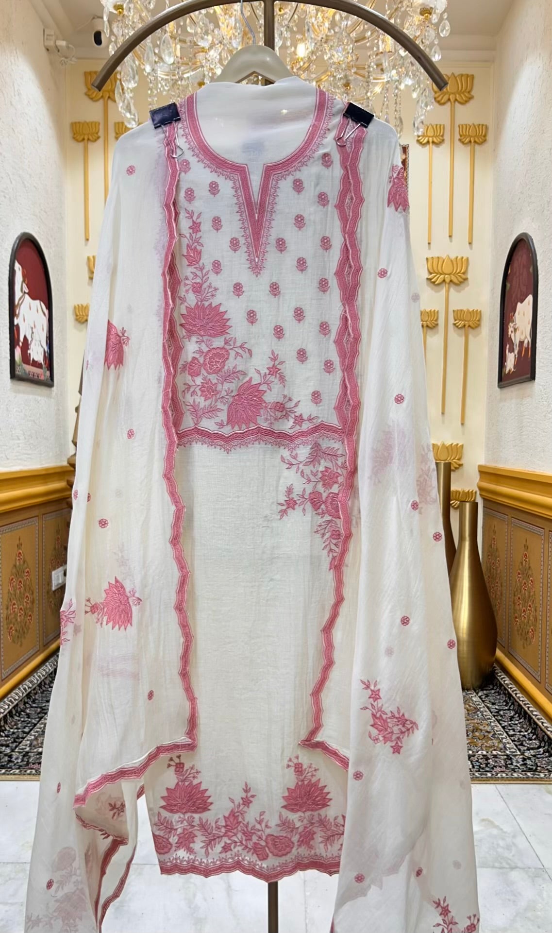 Ishana Mul Veil Suit (Pink)