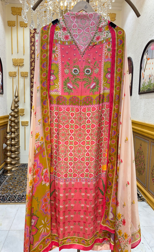 Zarelle Handcrafted Crepe Suit