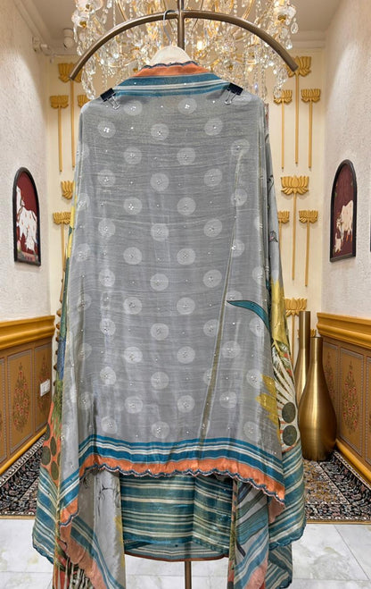 Ruhgraa Grey Bloom Suit