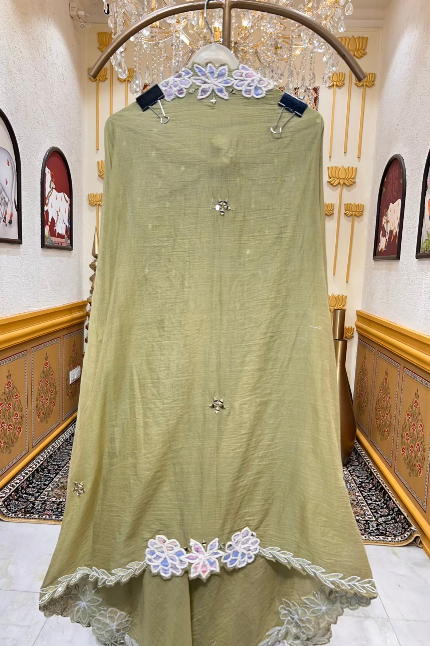 Nazneen Mul Mirror Élan Suit (Green)