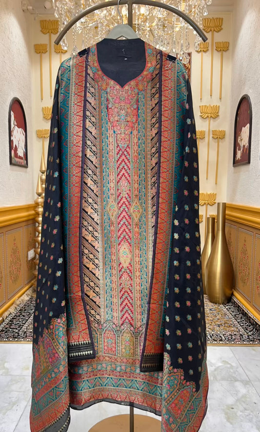 Mahroza Banarasi Loom Suit (Black)