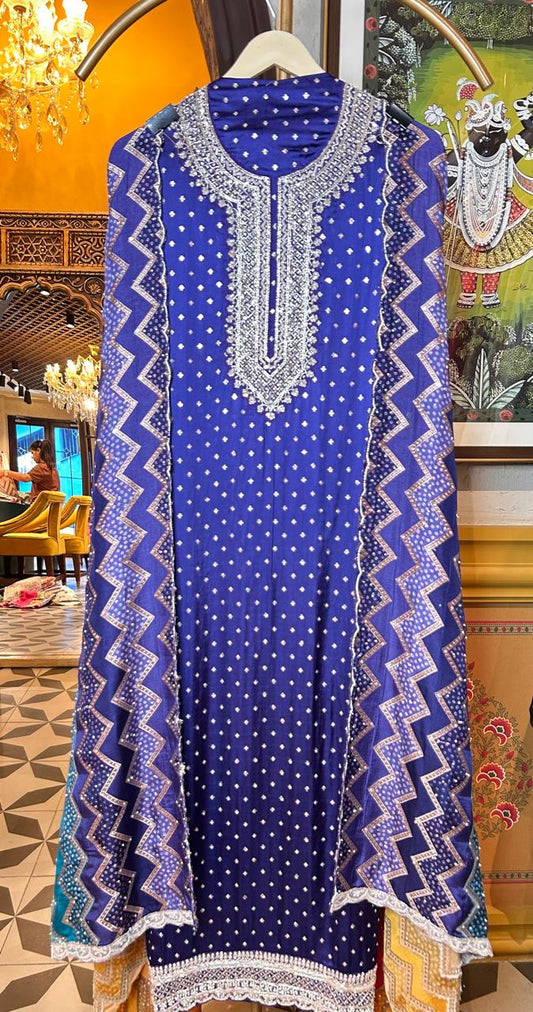Saanjh Baag Silk Set (Purple)
