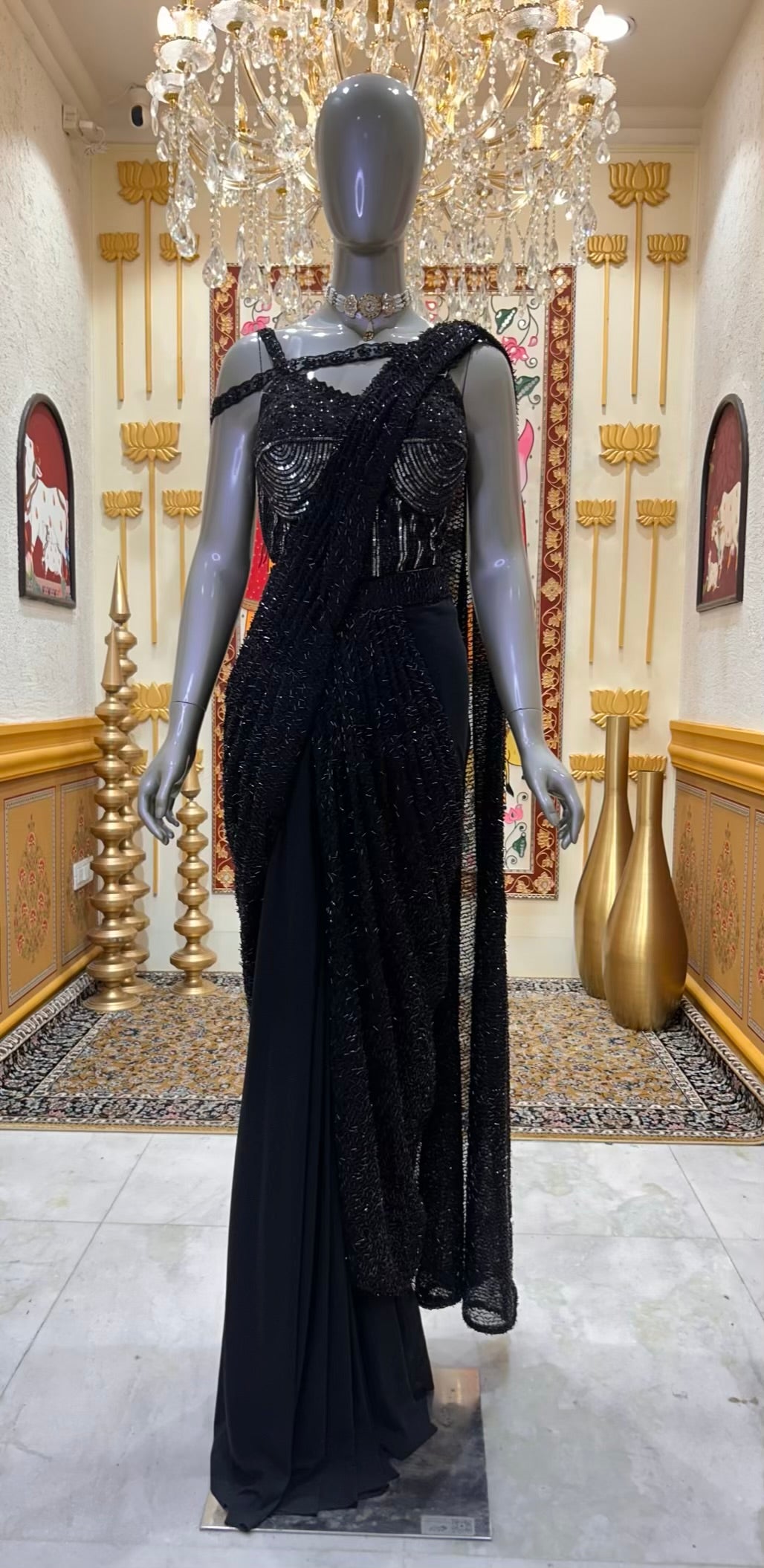 Elvaira Net Noor Drape Saree