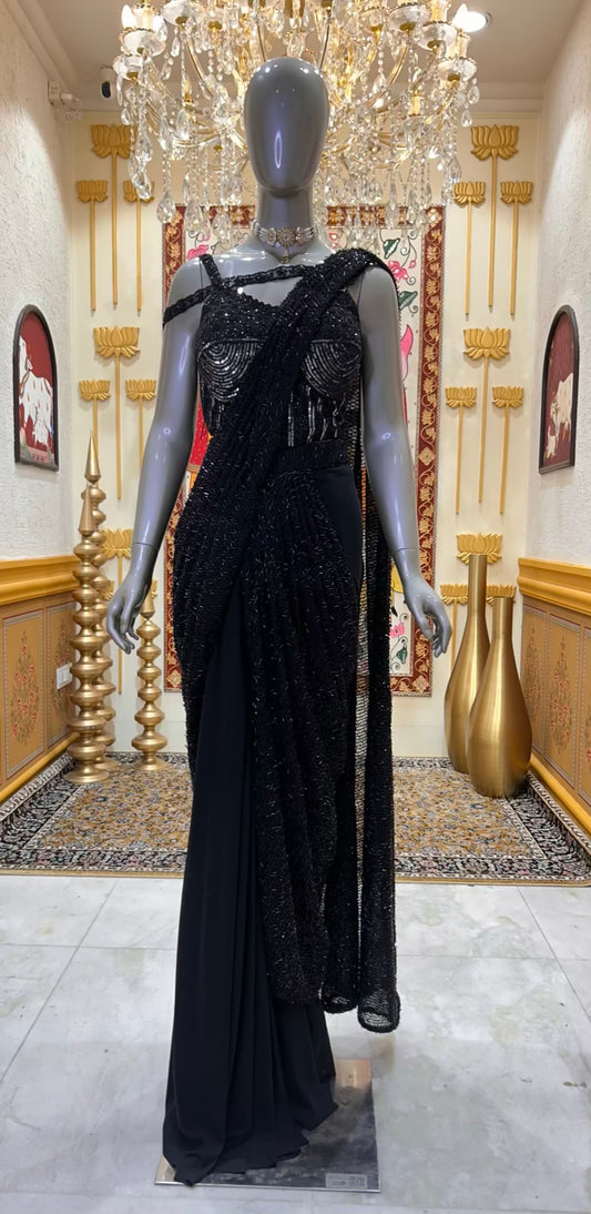 Elvaira Net Noor Drape Saree