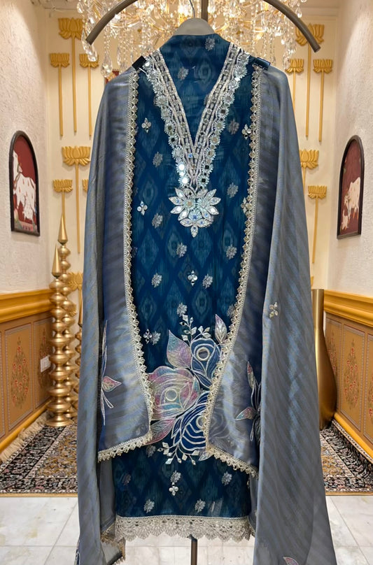 Zarnooré-Modal Suit (Peacock Blue)