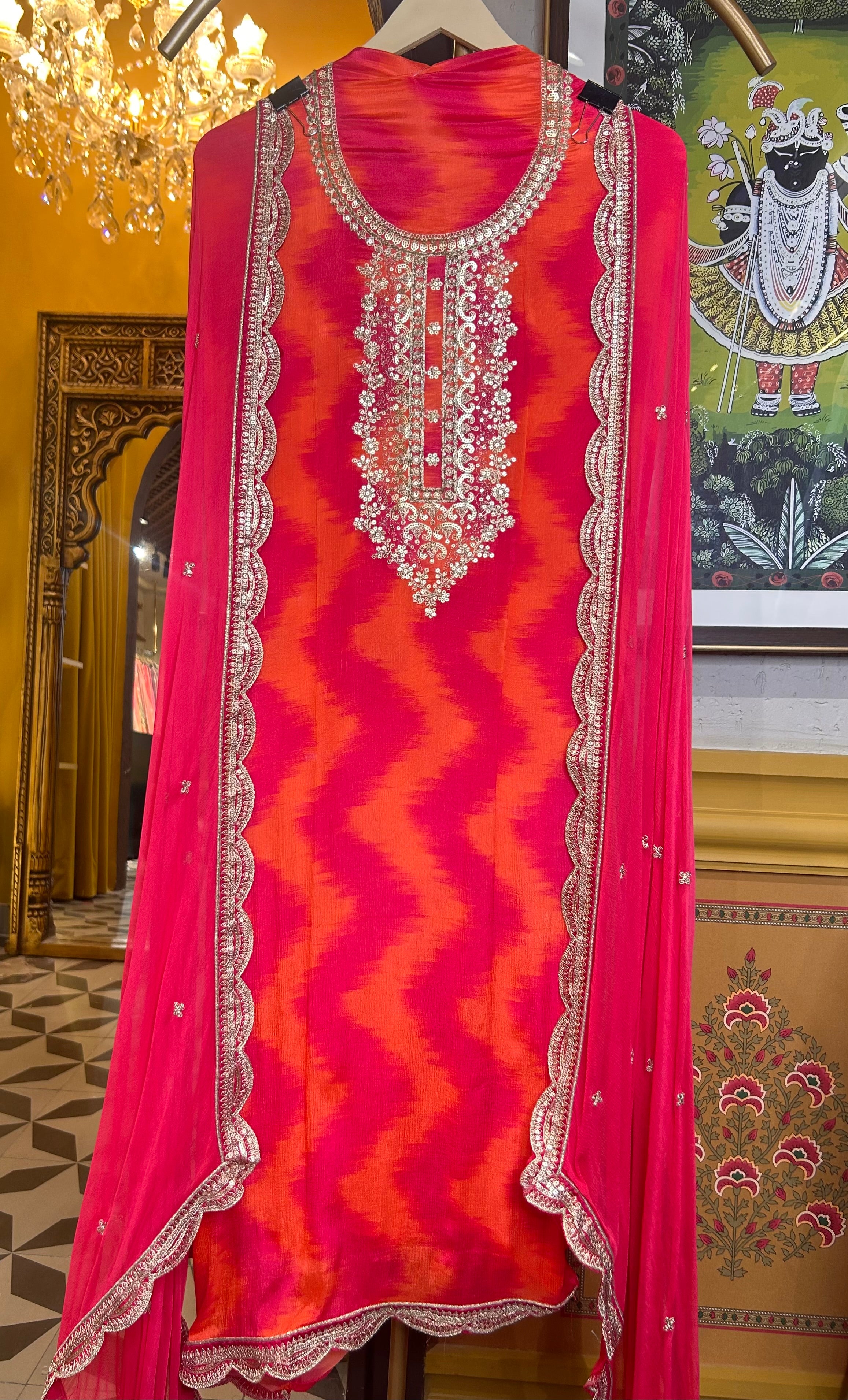 Ruhaniyaa Chinon Suit (Orange)