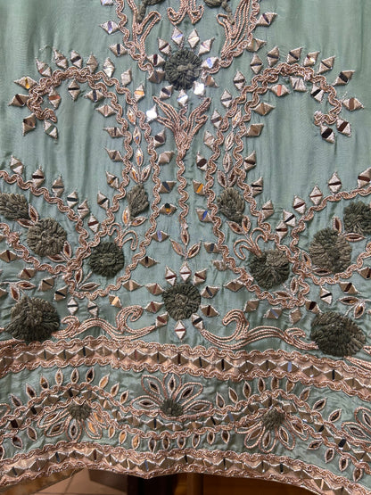 Zarreen Adaa Silk Suit (Green)