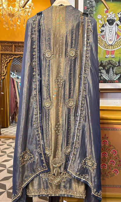 Chaandbaliyaa Organza Suit (Blue)