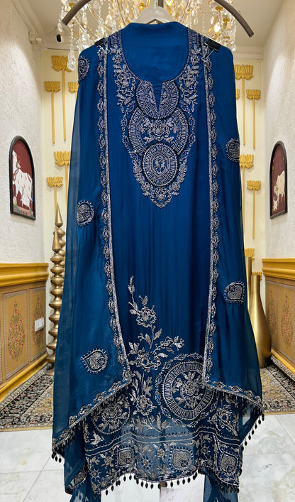 Meherafshan Crepe Suit