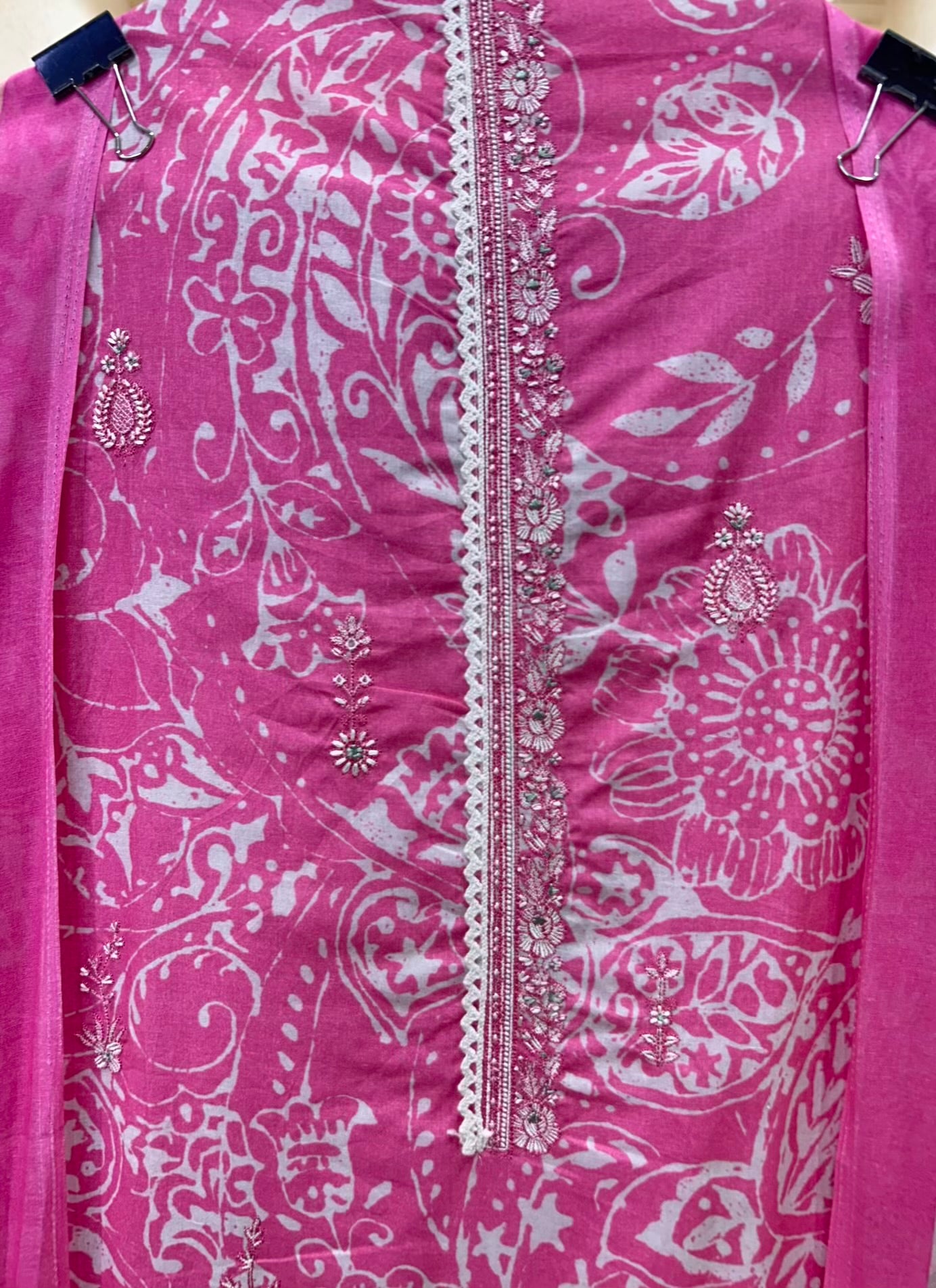 Aafiya Cotton Veil Suit (Pink)