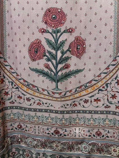 Zaybira Pashmina Suit (Pink)