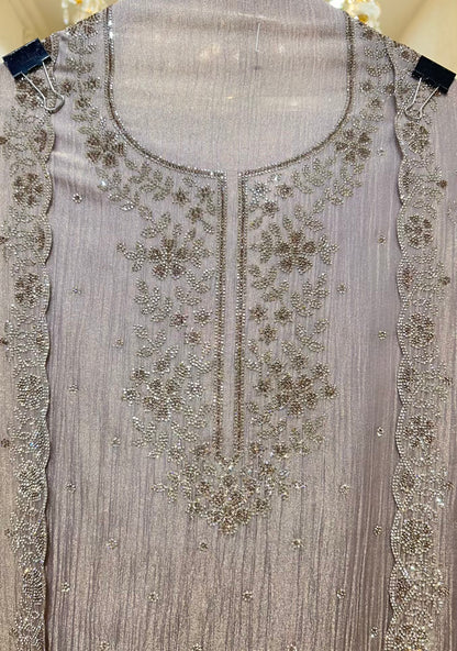 Zehraani Stone Veil Suit (Lavender)