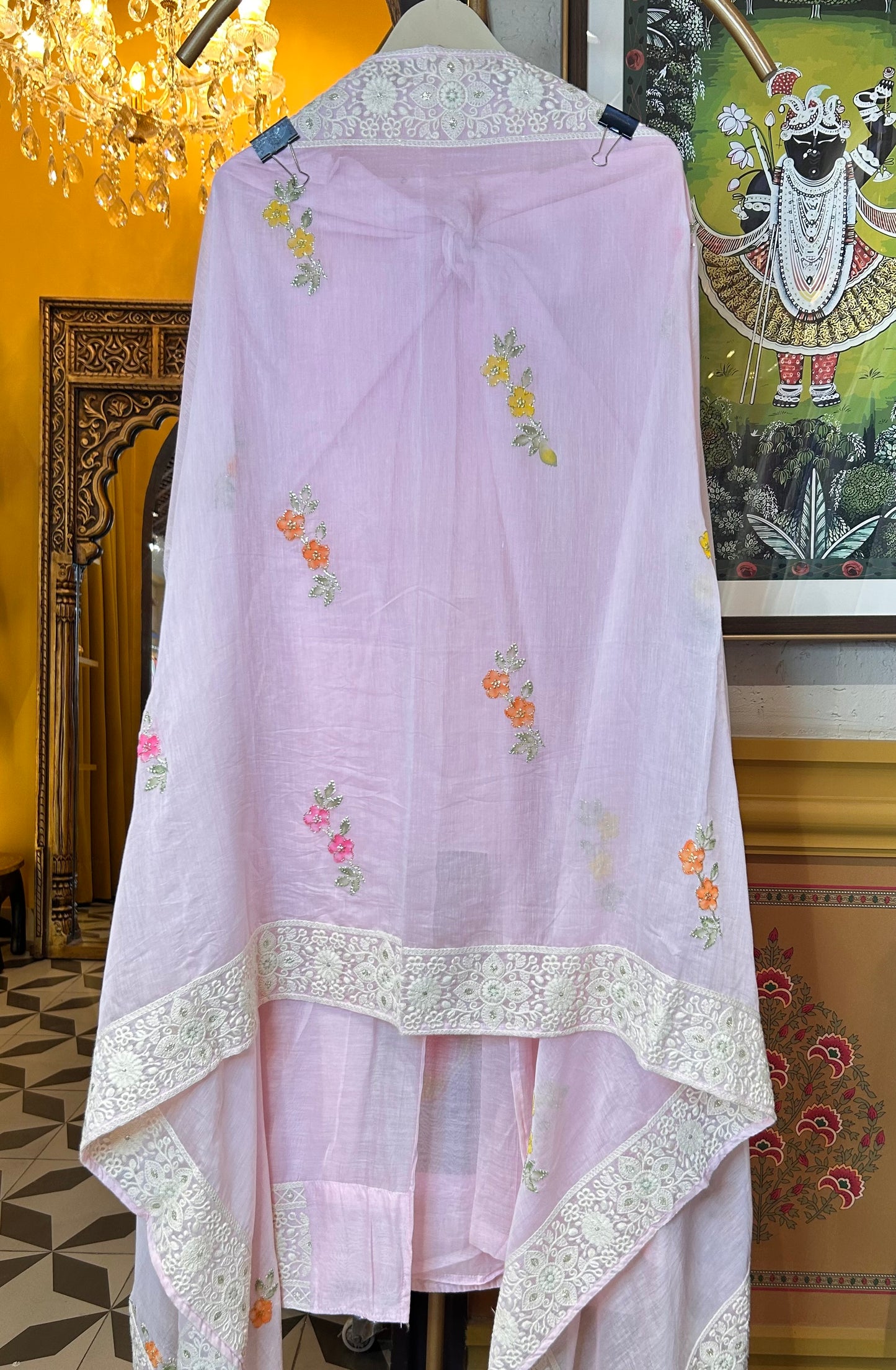 Sumbul Mul Chanderi Suit (Pink)