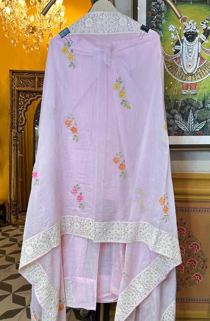 Sumbul Mul Chanderi Suit (Pink)