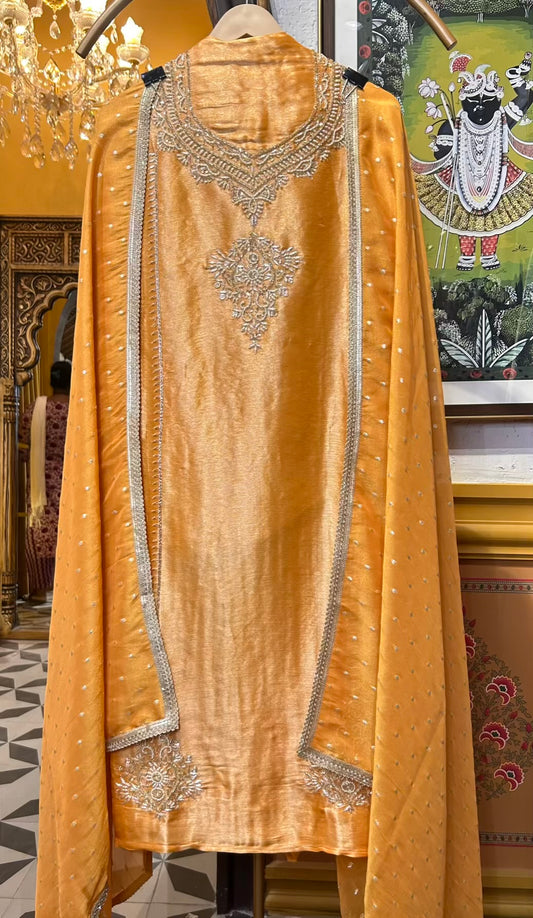 Zarqah Organza Suit (Yellow)