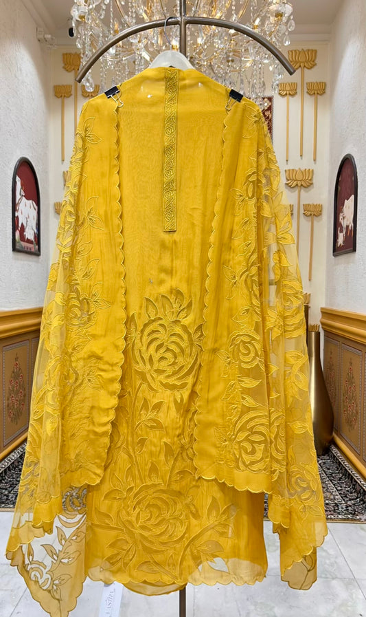 Aavya Resham Bloom Suit (Mustard)