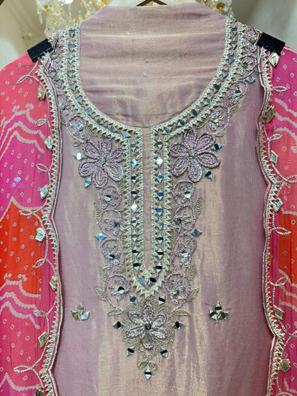 Gulbandhni Dori Suit (Peach)